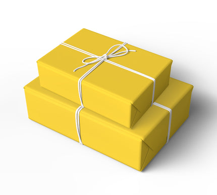 Shine bright with Golden Solara, a solid yellow wrapping paper that adds a burst of joy to birthdays, summer celebrations, and festive events. Premium-quality finish available in multiple sizes, making it versatile for any gift occasion. 