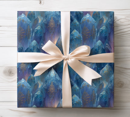 Bring a sparkling winter feel to your gifts with Crystalspire Frostbound wrapping paper. Showcasing delicate ice crystals, perfect for winter holidays, birthdays, and seasonal celebrations. Premium textured paper with shimmering details.