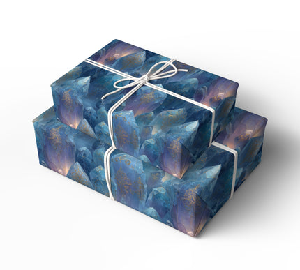 Crystalspire Frostbound - Ice Crystals Pattern Wrapping Paper
