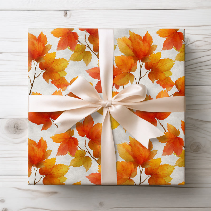 Fallinia – Warm Autumn Leaves Fall Wrapping Paper