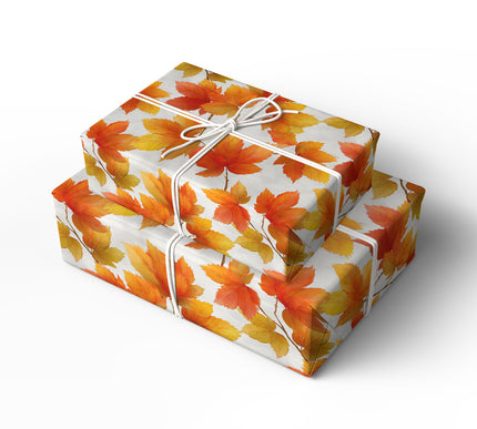 Fallinia – Warm Autumn Leaves Fall Wrapping Paper