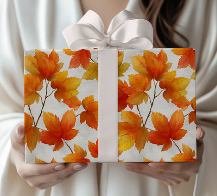 Fallinia – Warm Autumn Leaves Fall Wrapping Paper