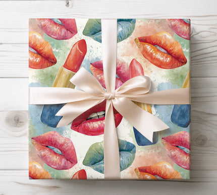 Glamour Muse - Lipstick and Lips Wrapping Paper