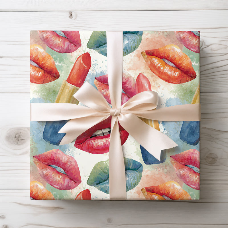Glamour Muse - Lipstick and Lips Wrapping Paper