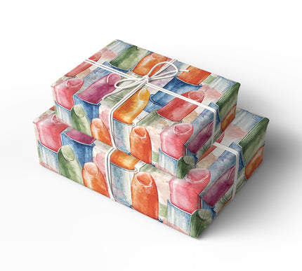 Kiss of Radiance - Lipstick Pattern Wrapping Paper