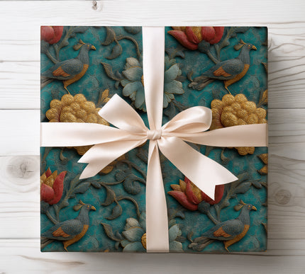 Elevate your gift presentation with Regal Splendor wrapping paper featuring ornate botanical bas-relief designs. Ideal for luxury gifts, weddings, and special celebrations. Rich textures and intricate details make every present unforgettable.