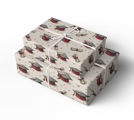 Gradora – Graduation Cap & Diploma Watercolor Wrapping Paper