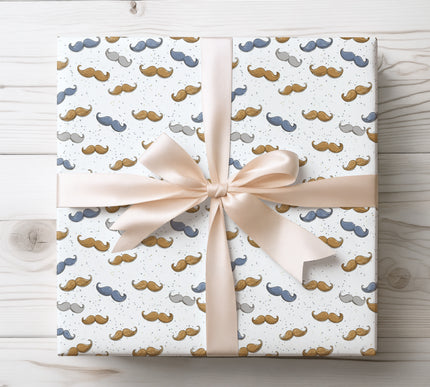 Add a playful touch to your gifts with Mustachio Mystique wrapping paper featuring quirky moustache patterns. Great for birthdays, bachelor parties, and anyone with a sense of humor. High-quality paper with eye-catching design.
