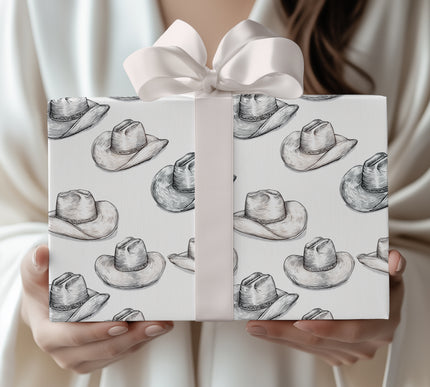 RodeoShade – Vintage Cowboy Hat Sketch Wrapping Paper