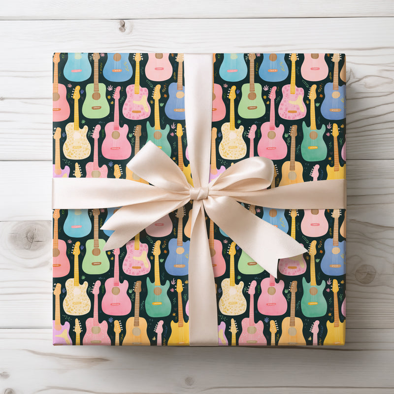 Melodic Strings - Colorful Guitar Pattern Wrapping Paper