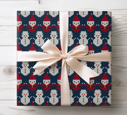Frostvale – Santa and Snowmen Knit Christmas Wrapping Paper