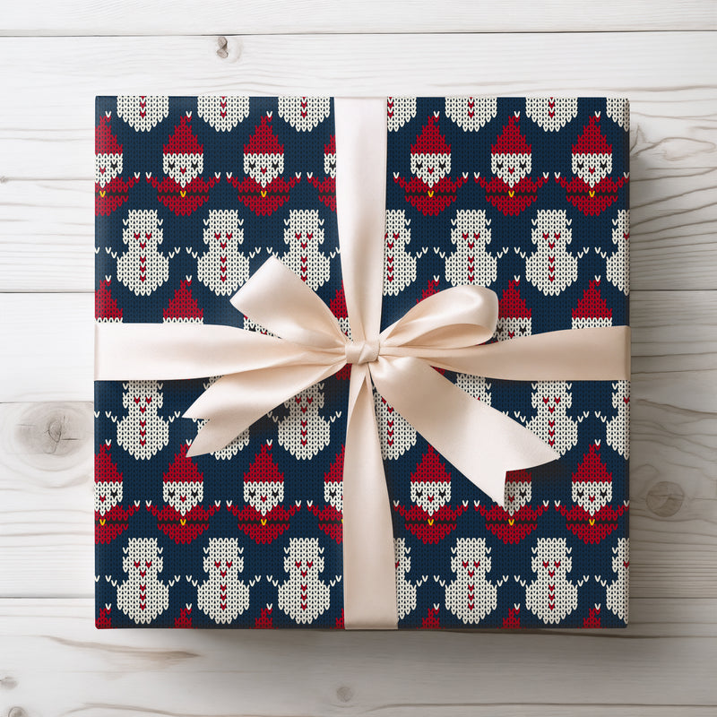 Frostvale – Santa and Snowmen Knit Christmas Wrapping Paper