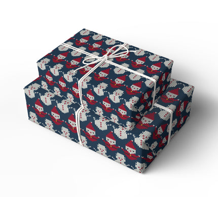 Frostvale – Santa and Snowmen Knit Christmas Wrapping Paper
