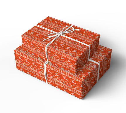 Staghaven – Reindeer and Snowflake Knit Christmas Wrapping Paper