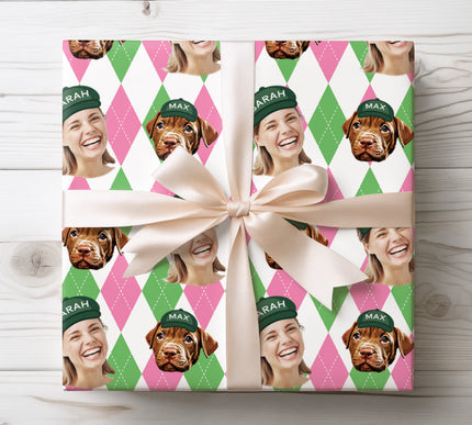 FairwayFaces – Personalized Golf Wrapping Paper