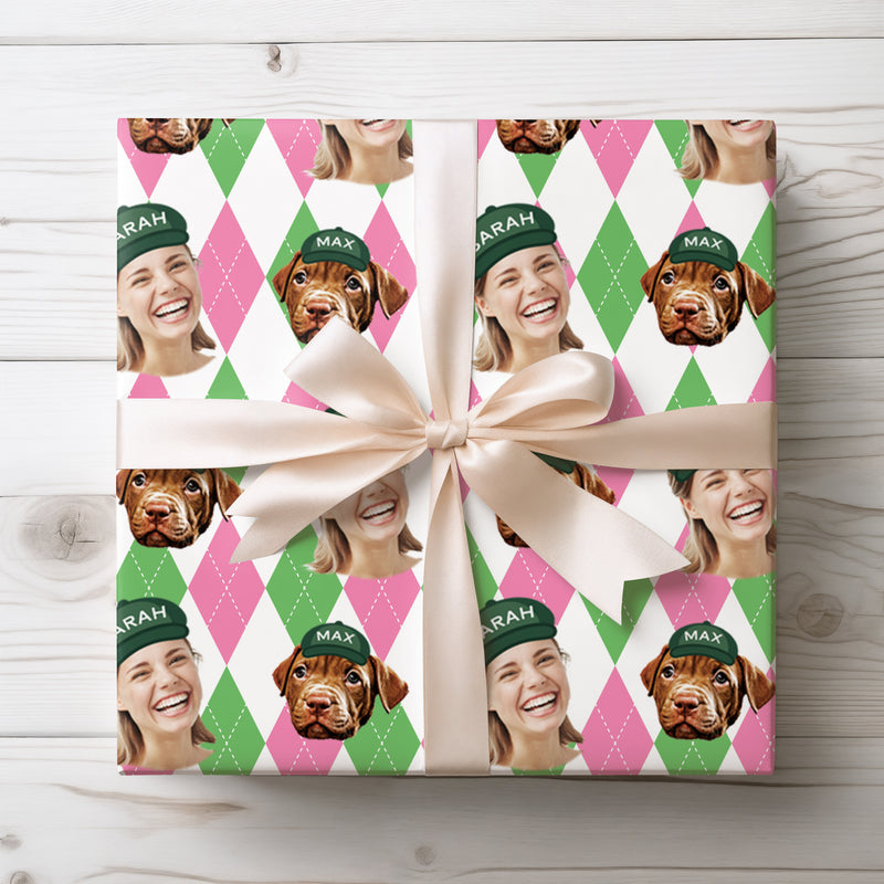 FairwayFaces – Personalized Golf Wrapping Paper