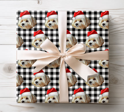 Celebrate furry friends with PlaidPaws Classic, a personalized wrapping paper for dogs. A charming choice for Christmas gifting and pet lovers. 