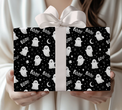 BooCharm – Cute Ghost Halloween Wrapping Paper
