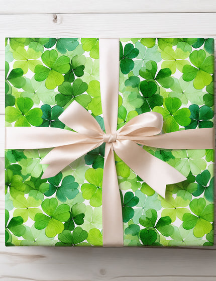Celebrate luck and cheer with CloverMist, a shamrock-themed wrapping paper ideal for St. Patrick’s Day gifts, party favors, and Irish-inspired occasions. 