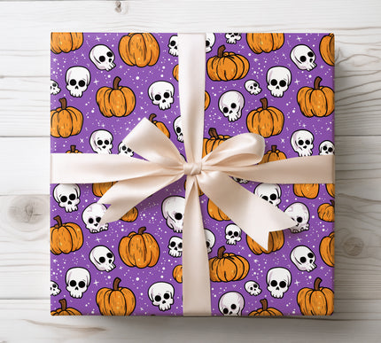 Add a spooky twist to your gifts with BonePatch, a Halloween wrapping paper featuring pumpkins and skulls. Perfect for trick-or-treat surprises, parties, and haunted holiday fun. 