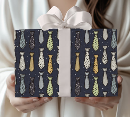Dapper Dad Doodles - Father's Day Necktie Wrapping Paper