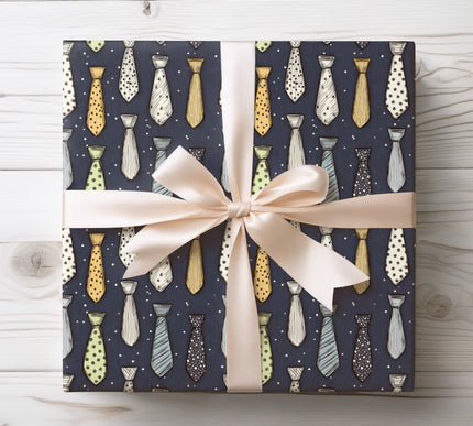 Dapper Dad Doodles - Father's Day Necktie Wrapping Paper
