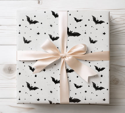 Dark and atmospheric, Moonveil showcases bats flying under a night sky. Perfect for Halloween parties, gifts, and spooky celebrations. 