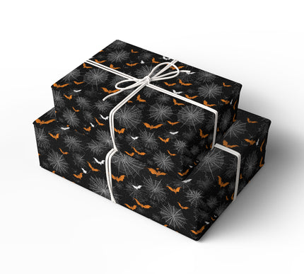 SpindleFlight – Bat & Web Halloween Wrapping Paper