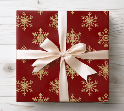 Add shimmer to your holiday gifts with FrostGleam, a glitter snowflake wrapping paper. Ideal for festive Christmas wrapping and elegant winter occasions. 
