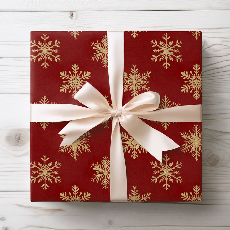 FrostGleam – Glitter Snowflake Wrapping Paper