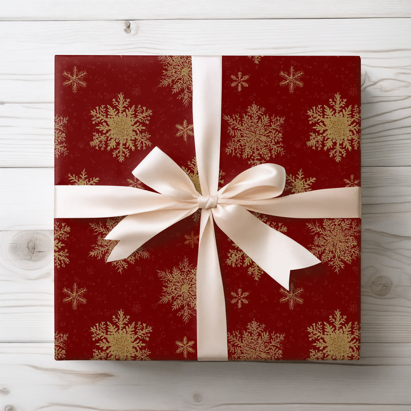 GildedFlake – Gold Snowflake Wrapping Paper