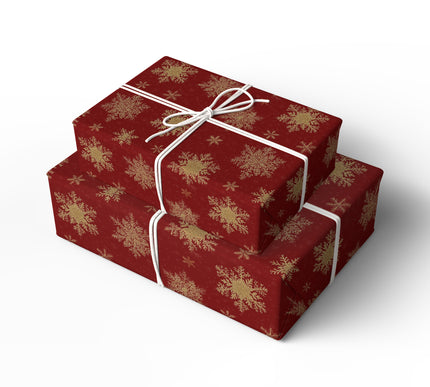 GildedFlake – Gold Snowflake Wrapping Paper