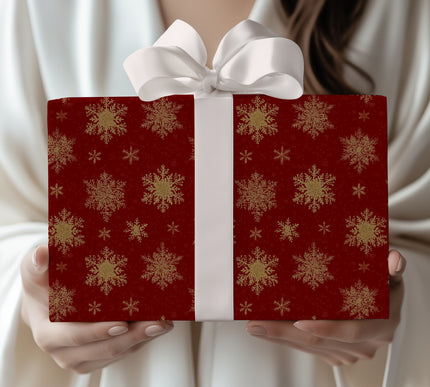 GildedFlake – Gold Snowflake Wrapping Paper