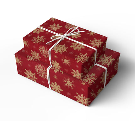 SparkFlake – Golden Snowflake Wrapping Paper