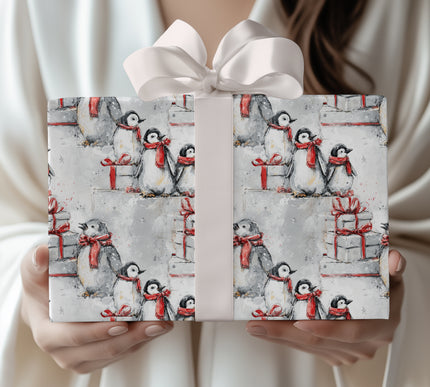 ArcticWhimsy – Penguin Christmas Wrapping Paper