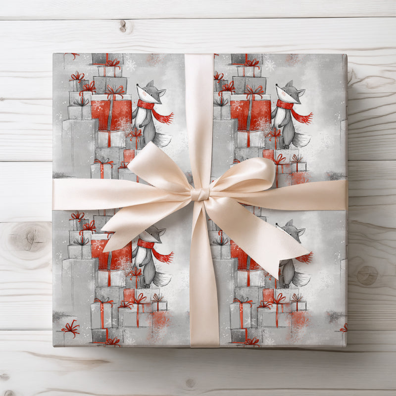 Foxglint – Festive Fox with Christmas Gifts Wrapping Paper