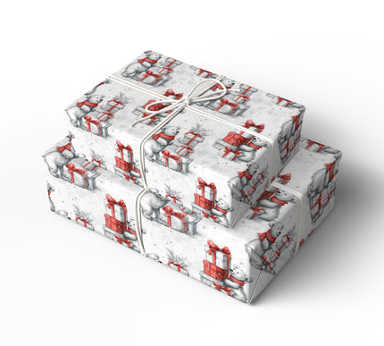 Frostcub – Polar Bear with Gifts Holiday Wrapping Paper