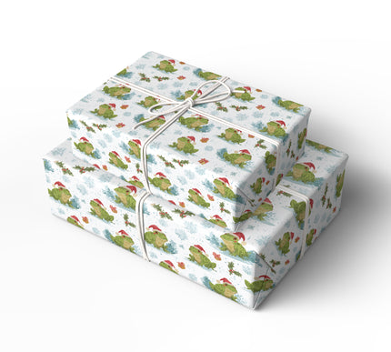 Frosttoad – Christmas Frog with Santa Hat Wrapping Paper