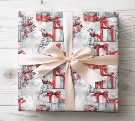 Glacira – Winter Lizard with Christmas Gifts Wrapping Paper