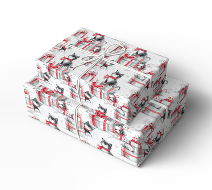 Jollypaws – Festive Cats with Presents Christmas Wrapping Paper