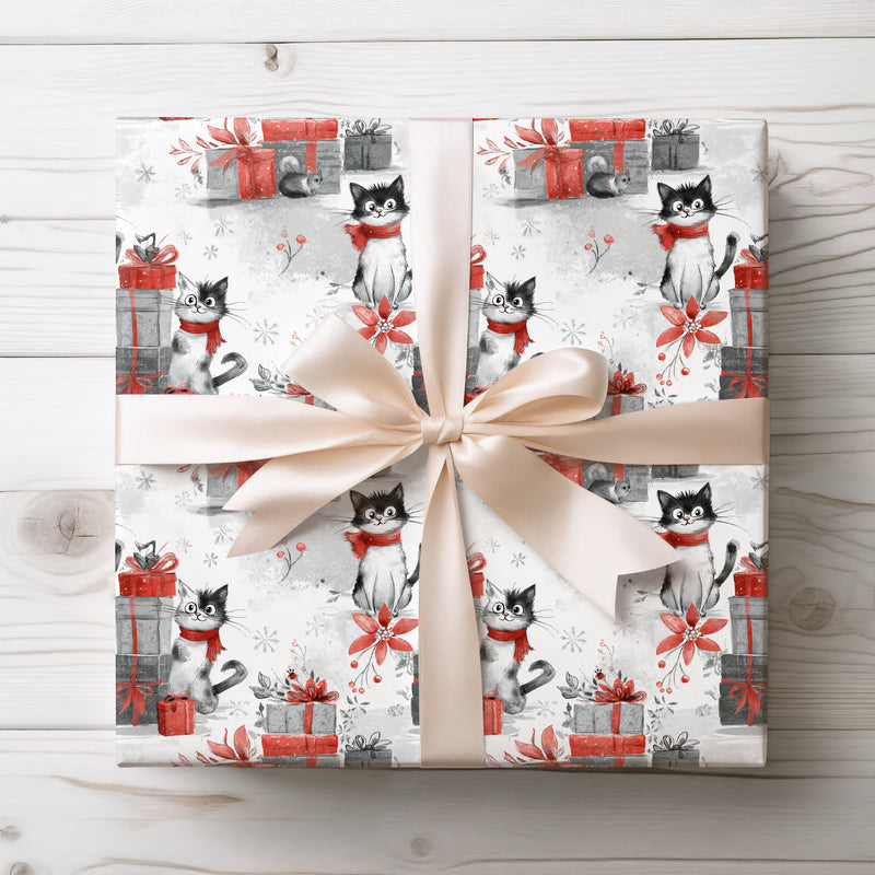 Merrywhisker – Christmas Cat Festive Wrapping Paper
