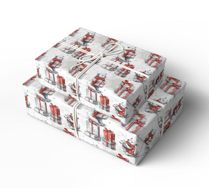 Polarbliss – White Bear with Gift Christmas Wrapping Paper