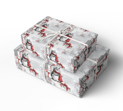 Squiraline – Red Scarf Squirrel Christmas Wrapping Paper