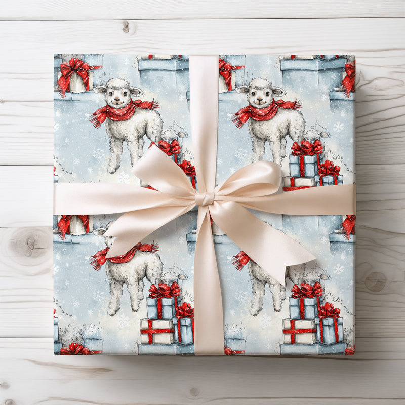 Lamora – Winter Lamb with Snowflakes Wrapping Paper