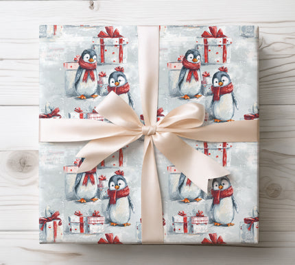 PolarPals Jolly – Penguin Christmas Wrapping Paper