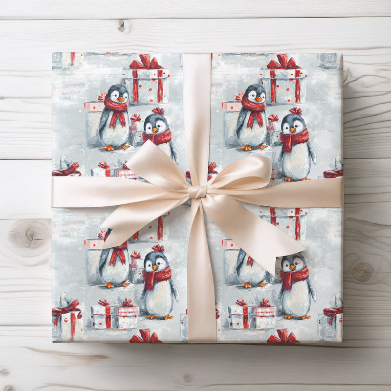 PolarPals Jolly – Penguin Christmas Wrapping Paper
