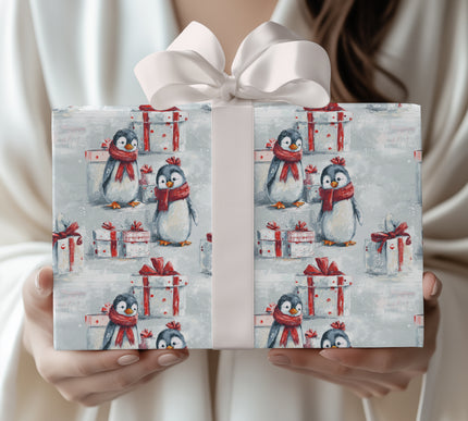 PolarPals Jolly – Penguin Christmas Wrapping Paper