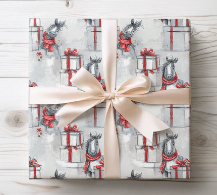 Snowhoof – Donkey with Gifts Christmas Wrapping Paper