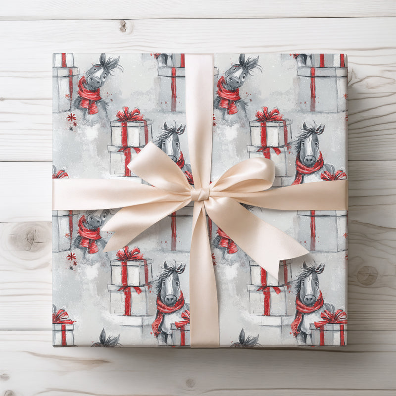 Snowhoof – Donkey with Gifts Christmas Wrapping Paper