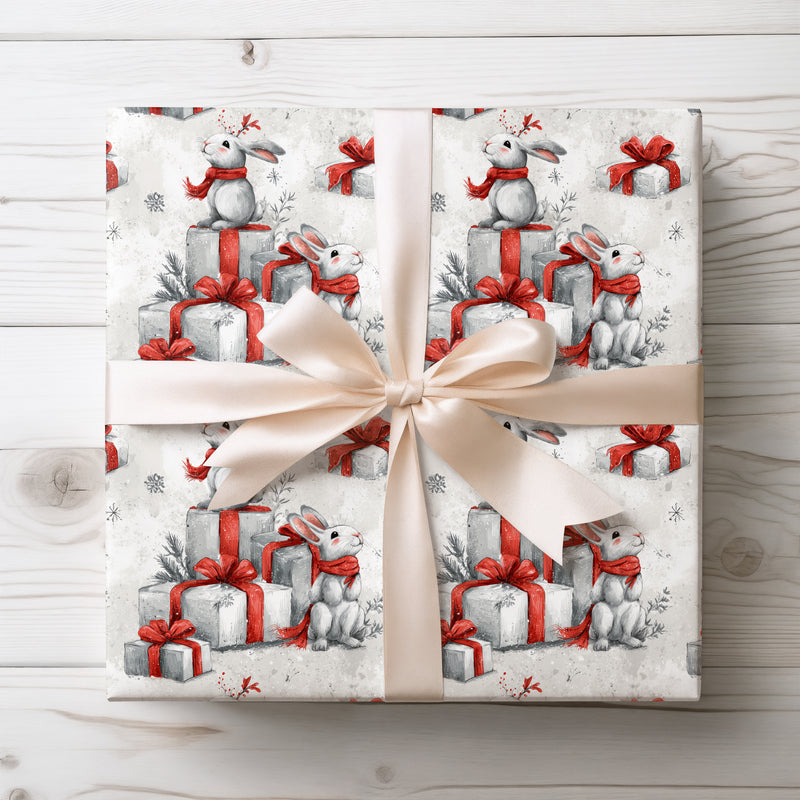 Snowwhisk – Bunny with Scarf Winter Gift Wrapping Paper